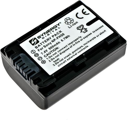 بطاريات الكاميرا الرقمية الرقمية التآزر ، متوافقة مع بطاريات الكاميرا الرقمية Sony NP-FH50 ، NPFH50 (LI-ION ، 7.4 فولت ، 900 مللي أمبير) ، مجموعة من 2 in Saudi Arabia