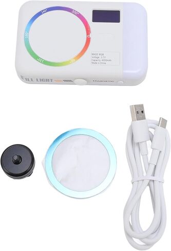 FOCKT RGB ضوء فيديو ، ضوء مغناطيسي محمول في الكاميرا ، 360 درجة ملء ملء الضوء 2500-9000K مع بطارية 4000mAh لمؤتمر فيديو التصوير الفوتوغرافي in Kuwait