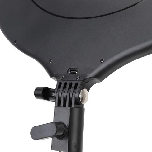 مصباح حلقة مكتب FOCKT ، 9 مستويات سطوع 3 درجات حرارة ملونة LED ضوء الدائرة مع ارتفاع قابل للتعديل USB مدعوم لتسجيل فيديو البث المباشر (أبيض) in Kuwait
