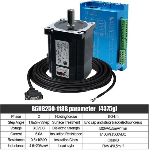 118mm Nema34 Stepper Motor Open Loop or Close Loop DC Engines 8.5Nm with Drive DM860H / HBS86H +3M Encoder Cables for Computerized Numerical Control Router(8.5Nm Open Loop) in Saudi Arabia