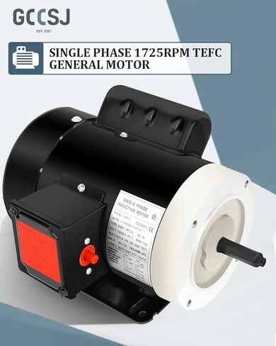 محرك كهربائي 1.5HP محرك أحادي الطور 1750 دورة في الدقيقة 56C 115/230 فولت 5/8 "قطر العمود CW/CCW TEFC IP55 60 هرتز in Saudi Arabia