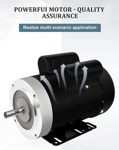 Electric Motor 1.5HP Single Phase Motor 1750RPM 56C 115/230V 5/8"Shaft Diameter CW/CCW TEFC IP55 60HZ in Kuwait