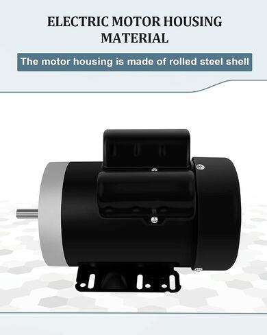 Electric Motor 1.5HP Single Phase Motor 1750RPM 56C 115/230V 5/8"Shaft Diameter CW/CCW TEFC IP55 60HZ in Kuwait