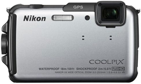 Nikon Coolpix AW110 Wi-Fi والكاميرا الرقمية المقاومة للماء مع GPS (Silver) in Saudi Arabia