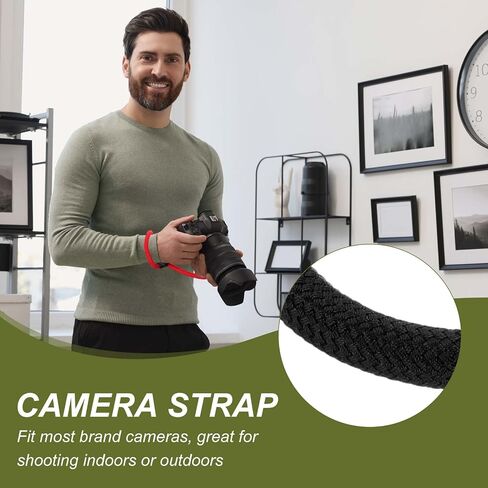 حزام كاميرا Patikil ، حزام معصم Climbing Clister Camera Camera Camera Digital Camera Form for Nikon Video Camcorder Monocular Mouthers ، Black in Saudi Arabia