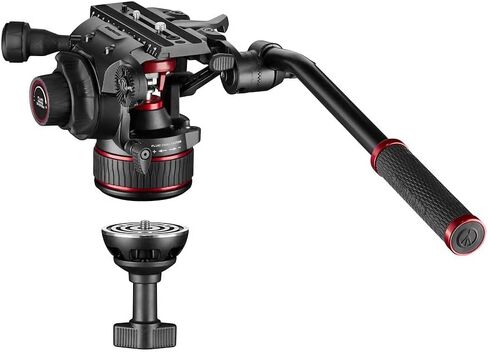 Manfrotto Nitrotech 608 Fluid Head لتصوير الفيديو مع ألياف الكربون Twin Twin Tripod Ground for DSLR ، أنظمة كاميرات الفيديو والفيديو ، وملحقات التصوير الفوتوغرافي - حمولة 14 كجم in Saudi Arabia