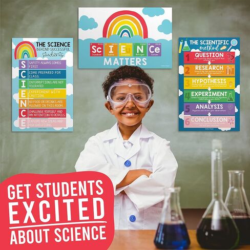 4 Chalkboard Science Posters for School Science Bulletin Board Sets For Classroom Science Posters D飯r For Classroom School, Poster Periodic Table Poster Large, 11x17 inches' in Saudi Arabia