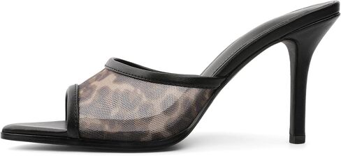 Eldof Women's Heeled Sandals Mules Open Toe Mesh Stiletto Heels Slip On Dress 3.5 Inches in Saudi Arabia