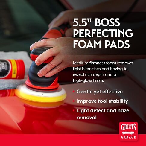 Griot's Garage 3" Perfecting Foam Pads for Car Polishing and Detailing, Buffing Pads for Paint Correction, Polishing, and Waxing, Yellow, Set of 3 in Saudi Arabia