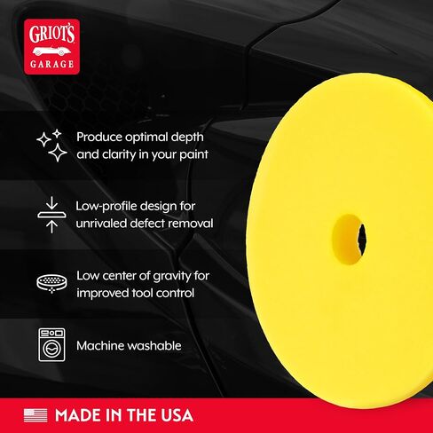 Griot's Garage 3" Perfecting Foam Pads for Car Polishing and Detailing, Buffing Pads for Paint Correction, Polishing, and Waxing, Yellow, Set of 3 in Saudi Arabia