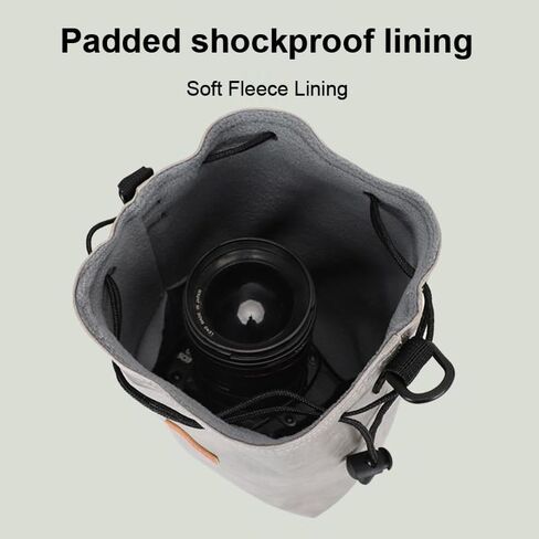 Camera Bag, for SLR DSLR, for Lenses <230mm Long <160mm Diameter, Inner Pocket for Batteries, Memory Cards, With Shoulder Strap, Camera Crossbody Bag for Women and Men(9.8×6.3×4inch),Grey in Saudi Arabia
