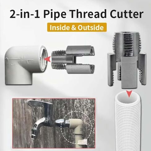 أداة خيط الأنابيب الداخلية والخارجية المتكاملة ، أداة قطع مؤشر ترابط أنابيب PVC ، 1/2 "＆ 3/4" أداة إصلاح البراغي الزاوية ، لخيوط قطع الحفر الكهربائية (1/2 "+3/4") in Kuwait