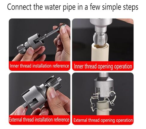 أداة خيط الأنابيب الداخلية والخارجية المتكاملة ، أداة قطع مؤشر ترابط أنابيب PVC ، 1/2 "＆ 3/4" أداة إصلاح البراغي الزاوية ، لخيوط قطع الحفر الكهربائية (1/2 "+3/4") in Kuwait