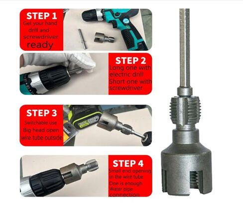أداة خيط الأنابيب الداخلية والخارجية المتكاملة ، أداة قطع مؤشر ترابط أنابيب PVC ، 1/2 "＆ 3/4" أداة إصلاح البراغي الزاوية ، لخيوط قطع الحفر الكهربائية (1/2 "+3/4") in Kuwait