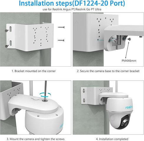 Corner Mount Compatible with SEHMUA Solar Security Cameras (RBX-S45/ RBX-S44/RBX-S40/RBX-S73/RBX-SD22) and Reolink Argus PT 3MP/4MP/5MP/2K, 4K/8MP, Reolink Go PT Ultra Camera（White） in Saudi Arabia
