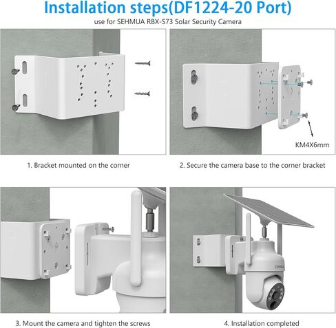 Corner Mount Compatible with SEHMUA Solar Security Cameras (RBX-S45/ RBX-S44/RBX-S40/RBX-S73/RBX-SD22) and Reolink Argus PT 3MP/4MP/5MP/2K, 4K/8MP, Reolink Go PT Ultra Camera（White） in Saudi Arabia
