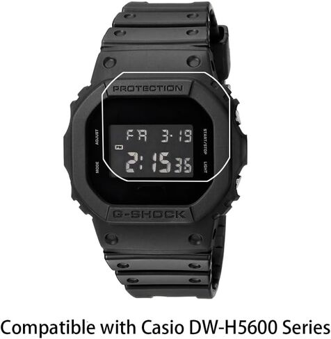 واقي شاشة Walieoka العام متوافق مع سلسلة Casio DW-H5600 ، 2.5D 9H صلابة فيلم الحماية الزجاجي المقاوم ، مقاوم للخدش مضاد للطباعة الكريستال [2 حزمة] in Kuwait