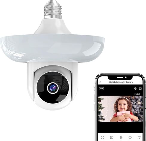 كاميرا لمبة الضوء 2MP أمان المنزل 2.4 جيجا هرتز 5 جيجا هرتز واي فاي 1200LM PAN/TILT/ZOOM الكشف عن حركة التتبع التلقائي 24/7 in Kuwait