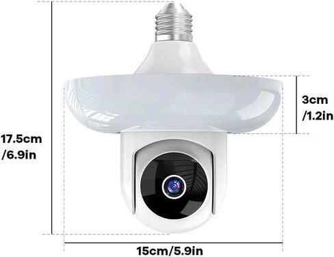 كاميرا لمبة الضوء 2MP أمان المنزل 2.4 جيجا هرتز 5 جيجا هرتز واي فاي 1200LM PAN/TILT/ZOOM الكشف عن حركة التتبع التلقائي 24/7 in Kuwait
