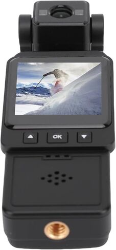 Qiilu 1080P Camera Recorder with Rotation Lens, Intelligent Stabilization, Night, Wide Angle, APP Control, Viidure Playback, 1/4 Inch Screw Port for Chest Mounting, Tripod Use in Saudi Arabia
