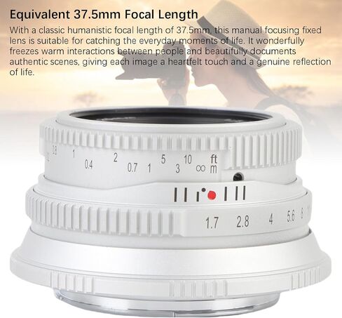 Camera Manual Focus Fixed Lens for FX/X Mount, 25mm F1.7 APS - C Manual Focusing Lens Compatible with XE1 XE2 XA5 XA7 XS10 XM5 (Silver) in Saudi Arabia