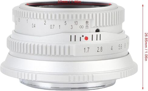 Camera Manual Focus Fixed Lens for FX/X Mount, 25mm F1.7 APS - C Manual Focusing Lens Compatible with XE1 XE2 XA5 XA7 XS10 XM5 (Silver) in Saudi Arabia