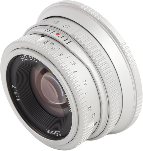 Camera Manual Focus Fixed Lens for FX/X Mount, 25mm F1.7 APS - C Manual Focusing Lens Compatible with XE1 XE2 XA5 XA7 XS10 XM5 (Silver) in Saudi Arabia