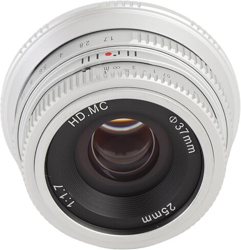 Camera Manual Focus Fixed Lens for FX/X Mount, 25mm F1.7 APS - C Manual Focusing Lens Compatible with XE1 XE2 XA5 XA7 XS10 XM5 (Silver) in Saudi Arabia