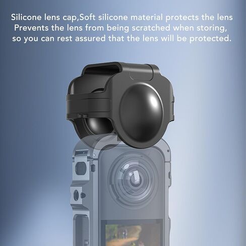 Yunseity For 360 X5 Camera Cage Frame, Easy Locking Aluminum Alloy Protective Case with Bottom Magnetic Mount, 1/4 Inch Screw Hole, Silicone Lens Cover in Saudi Arabia