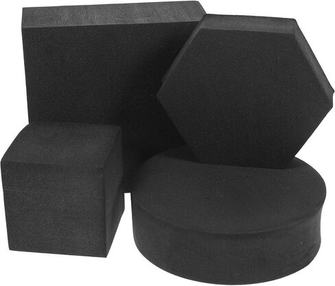 Proctrogrogrograck Props Props الهندسة المكعبات الدعائم ، الدعائم المكعبات الهندسية السوداء لالتقاط الصور 4pcs لأدوات مكياج تزيين الكعك ، الأطعمة ، الطعام ، in Saudi Arabia