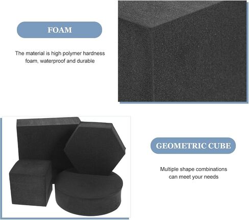 Proctrogrogrograck Props Props الهندسة المكعبات الدعائم ، الدعائم المكعبات الهندسية السوداء لالتقاط الصور 4pcs لأدوات مكياج تزيين الكعك ، الأطعمة ، الطعام ، in Saudi Arabia