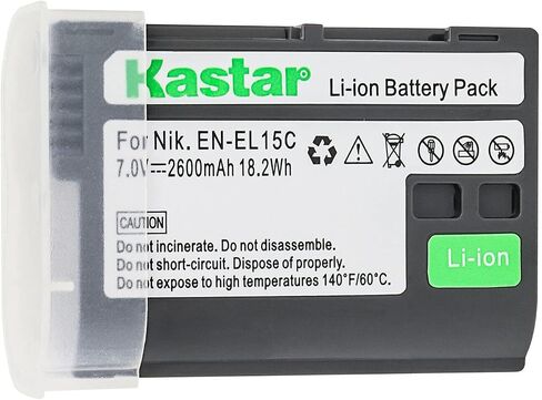 استبدال بطارية KASTAR 4-PACK لـ Nikon EN-EL15 ، EN-EL15A ، EN-EL15B ، EN-EL15C ، EN-EL15E ، Nikon MH-25 ، MH-25A ، MH-25B ، MB-D18 ، MB-D18 ، MB-D18 ، MB-D18 ، MB-D18 ، MB-D18 ، MB-D18 in Saudi Arabia