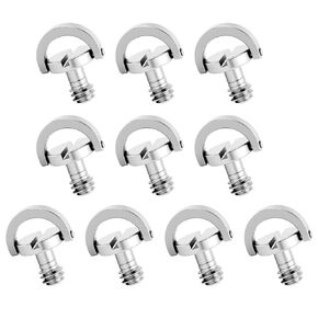 10 Pack Stainless Steel D Ring Screw Hinged Holder, 1/4"-20 Ring Camera Screws Tripod Camera Fixing Screwsfor Selfie Sticks, Gimbals, Quick Release Wrist Strap Mounting and Attachment in Kuwait