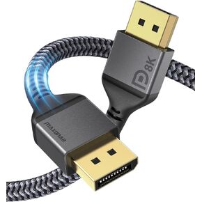 Maxonar VESA Certified DisplayPort 2.1 Cable, 6.6 ft/2M 16K DisplayPort Cable 2.0 Supports 80Gbps,16K@60Hz, 10K@60Hz, 8K@60Hz, 4K@165Hz, HDR, HDCP 2.2 for Gaming Monitor, TV, PC, Laptop in Kuwait