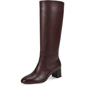 Wetkiss Low -keel Knee High Boots for Women العجل العادي الصديقة السحابية اللوز من جلد أنيج أحذية مريحة للمشي ، والرقص ، والوقوف لفترات طويلة دون أي ألم in Kuwait