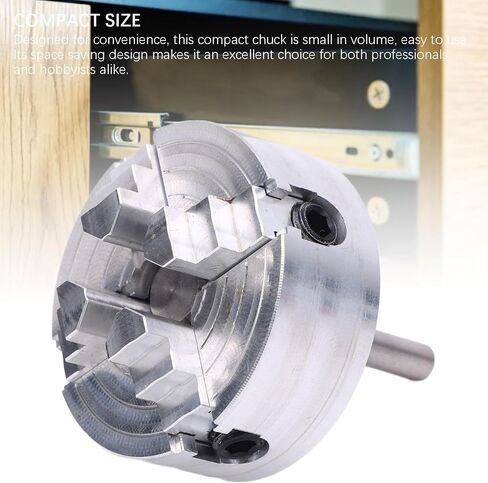 Mini Lathe Chuck with Unique 4 Jaw Design, Power Lathe Accessory, Self Centering Zinc Alloy 4 Jaw Chucks with Connecting Rods for Woodworking, Small Size in Saudi Arabia
