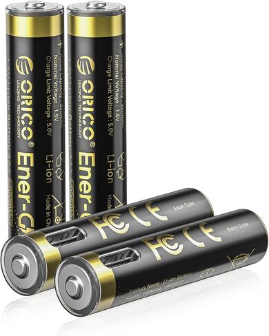 بطارية Orico Ener-G Lithium Ion Battery AA Lithium Battery 1.5V 2100MWH USB-C Charging 2H FASTER OPTER in Kuwait