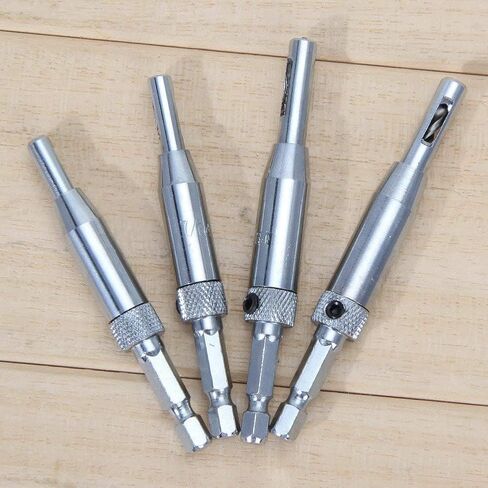 Self Centering Drill Bit 4X Hss Self Centering Hinge Hardware Drill Bit Set Door Drawer Pilot Hole Guides Eccentric Drill Bit Set Centering Drill Bit Sets for Woodworking Window Door Hinge in Saudi Arabia