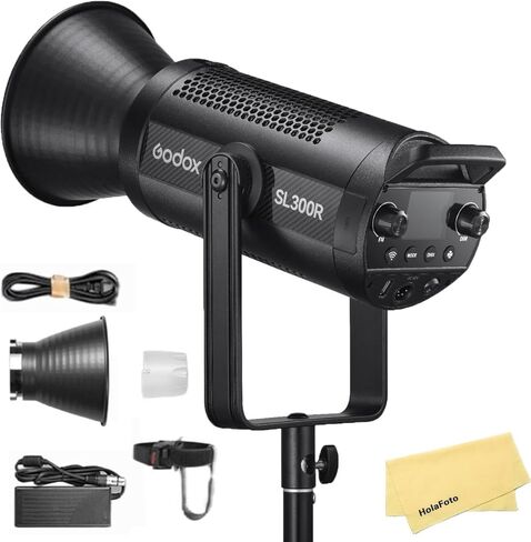 Godox SL300R RGB LED ضوء الفيديو ، 2.4G اللاسلكي 310W LED Bowens Mount مصباح الضوء المستمر ، 2500K-10000K CCT ، High 96+CRI 96+TLCI ، 14 تأثيرات FX ، APP/DMX التحكم ، لتسجيل الفيديو ، البث المباشر ، البث المباشر in Kuwait