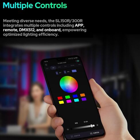 Godox SL300R RGB LED ضوء الفيديو ، 2.4G اللاسلكي 310W LED Bowens Mount مصباح الضوء المستمر ، 2500K-10000K CCT ، High 96+CRI 96+TLCI ، 14 تأثيرات FX ، APP/DMX التحكم ، لتسجيل الفيديو ، البث المباشر ، البث المباشر in Kuwait