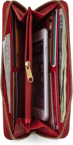 Timberland Women's Leather RFID Zip Around Wallet Clutch with Wristlet Strap in Saudi Arabia
