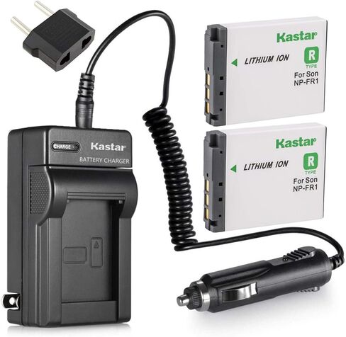 Kastar NP-FR1 Battery (2-Pack) and Charger Kit for Sony NPFR1 BC-TR1 and Sony Cyber-Shot DSC-F88 DSC-G1 DSC-P100 DSC-P100/LJ DSC-P100/R DSC-P120 DSCP150 DSC-P200 DSC-T30 DSC-T50 DSC-V3 Cameras in Saudi Arabia