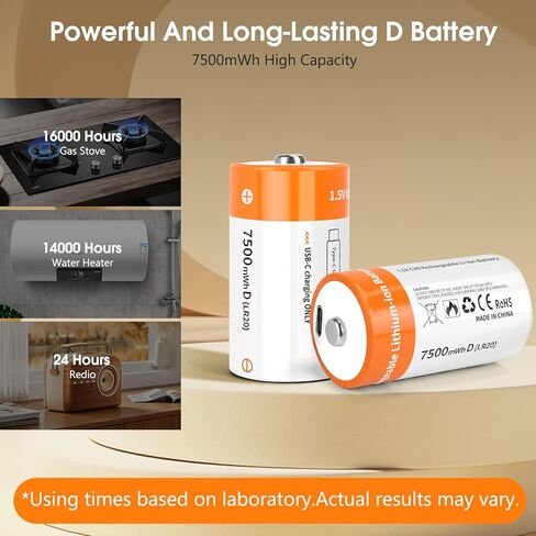 1.5 فولت USB-C بطارية ليثيوم AA القابلة لإعادة الشحن-سعة عالية 1200 مللي أمبير في الساعة ، 1200 دورة ، بطاريات الليثيوم AA 4 عبوات آمنة للألعاب والكاميرات والإلكترونيات in Kuwait