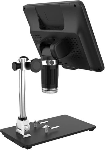 1200x Magnification Digital Microscope, 1080P Video Microscope, 12MP Resolution, LED Lights, 8.5 Inch Screen, for Coin PCB Circuit Repair Soldering in Saudi Arabia