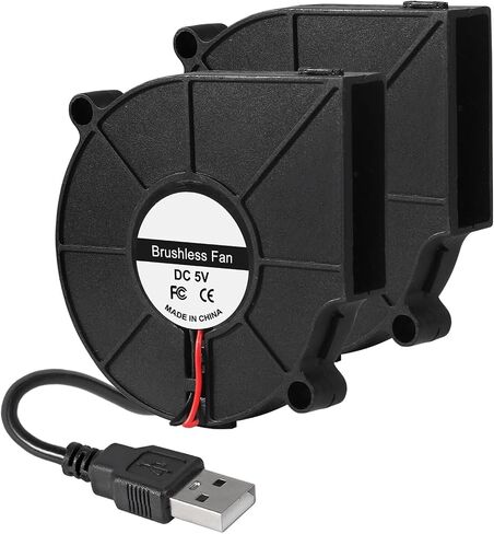 UMLIFE 2 PCS 75mm 5V USB Fan 75mm x 15mm Fan 5V USB DC Brushless Cooling Blower Fan in Saudi Arabia