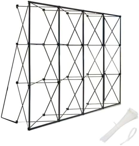 Portable Backdrop Booth Frame Fabric Pop Up Display Stand with Carrying Bag for Vocal Concert, Party, Signature Background Wall (Stand Only) (Color : Black, Size : 7.5x7.5') in Saudi Arabia