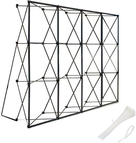 Portable Backdrop Booth Frame Fabric Pop Up Display Stand with Carrying Bag for Vocal Concert, Party, Signature Background Wall (Stand Only) (Color : Black, Size : 7.5x7.5') in Saudi Arabia