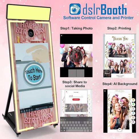 كشك صور Magic Mirror Photo ، 65 '' Mirror Photo Booth ، شاشة 43 '' in Kuwait