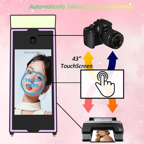 كشك صور Magic Mirror Photo ، 65 '' Mirror Photo Booth ، شاشة 43 '' in Kuwait