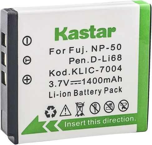 بطارية Kastar (حزمة واحدة) لكاميرا Fujifilm NP-50 و Kodak Klic-7004 و Pentax D-Li68 و Fujifilm Finepix Fuji Finepix وكاميرات Kodak Easyshare وكاميرات بنتاكس (نماذج تفصيلية في الوصف) in Saudi Arabia